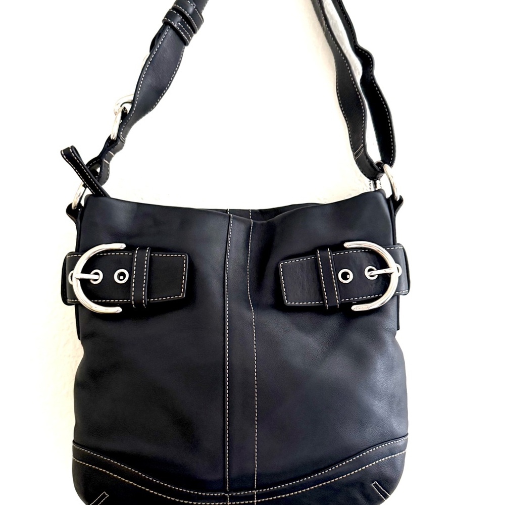 Coach Black Leather Shoulder Bag